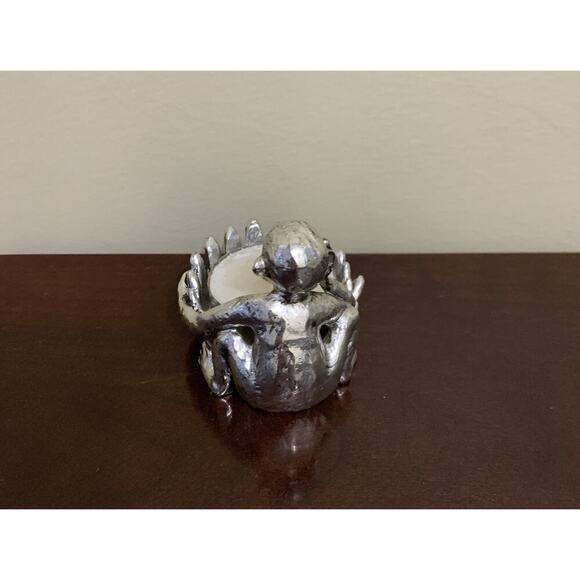 Candle Holder Silver Monkey - Picture 3 of 6
